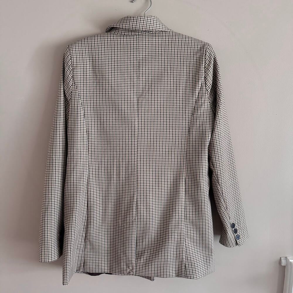 Joie Plaid Double Breasted Blazer Jacket Tan Neutral Size Extra Small XS - Picture 6 of 6